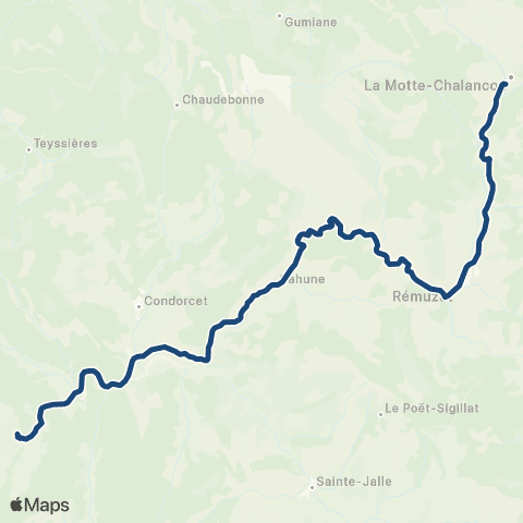 ARA Cars Région Drôme - Scolaire Sco la Motte - Remuzat - Nyons map