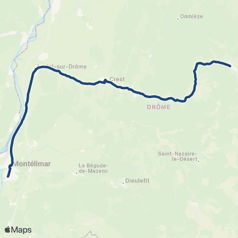 ARA Cars Région Drôme - Scolaire Sco Die - Montelimar Erea map