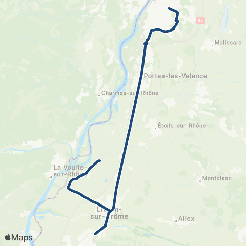 ARA Cars Région Drôme - Scolaire Sco Loriol - Livron - Etoile - Valence map