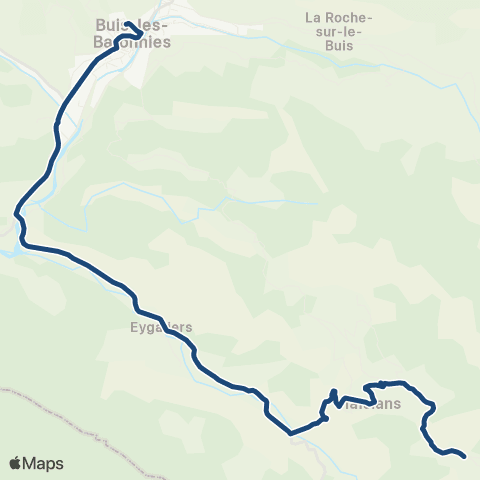 ARA Cars Région Drôme - Scolaire Sco Plaisians - Eygaliers - B les Bar map