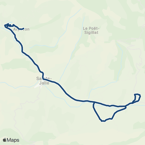 ARA Cars Région Drôme - Scolaire Sco Ste Jalle - St Sauveur map