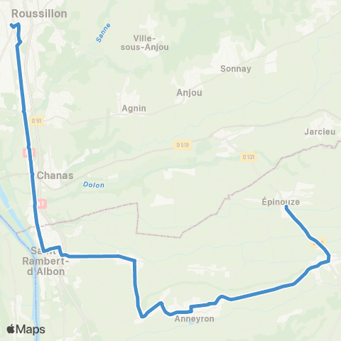 ARA Cars Région Drôme Epinouze - St Rambert d'Albon map