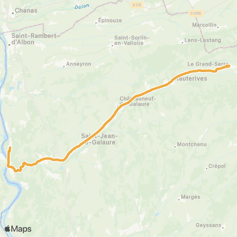 ARA Cars Région Drôme Le Gd Serre - Hauterives - St Vallier map