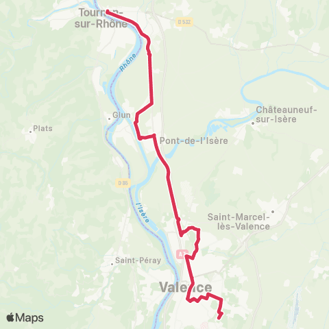 ARA Cars Région Drôme Valence - Tain l'Hermitage map