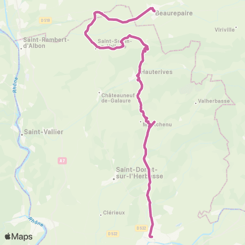 ARA Cars Région Drôme Romans - Hauterives - Beaurepaire map