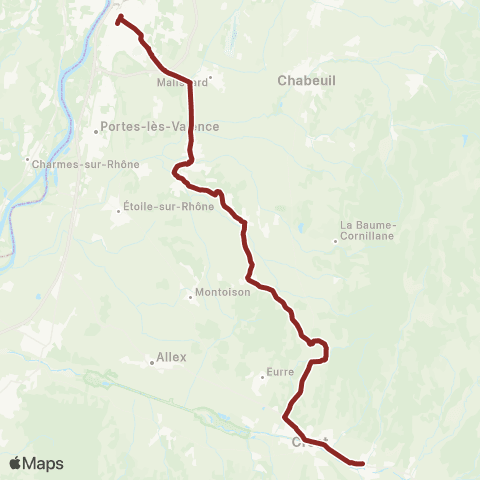 ARA Cars Région Drôme Valence - Crest - Plan de Baix map