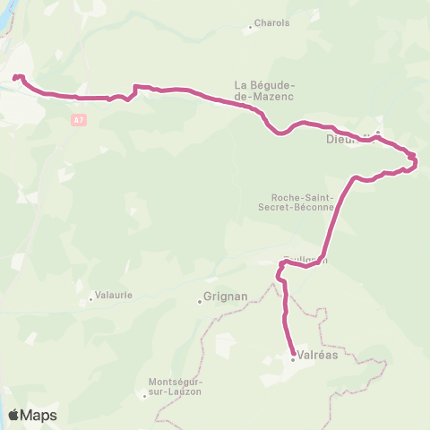 ARA Cars Région Drôme Montelimar - Dieulefit - Valreas map