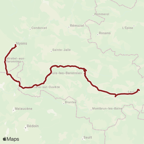 ARA Cars Région Drôme Vaison - Nyons - Lachau map