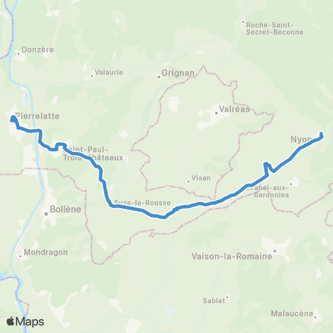 ARA Cars Région Drôme Nyons - St P - Pierrelatte - Montelimar map