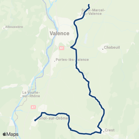 ARA Cars Région Drôme Loriol-Livron-Allex-Crest-Valence TGV map