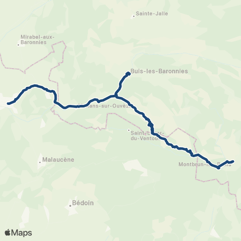 ARA Cars Région Drôme Montbrun - Buis - Vaison (TAD) map