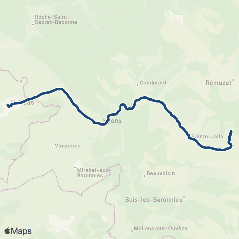 ARA Cars Région Drôme Bellecombe Tar - Nyons - Valreas (TAD) map