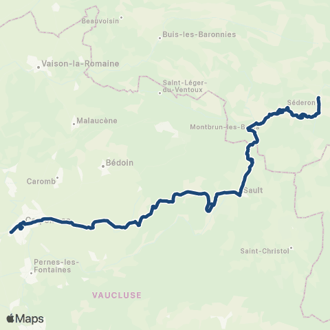 ARA Cars Région Drôme Sederon - Carpentras (TAD) map