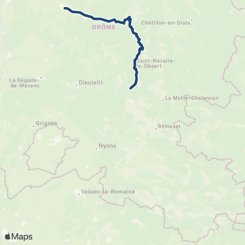 ARA Cars Région Drôme St Nazaire - Saillans - Crest (TAD) map