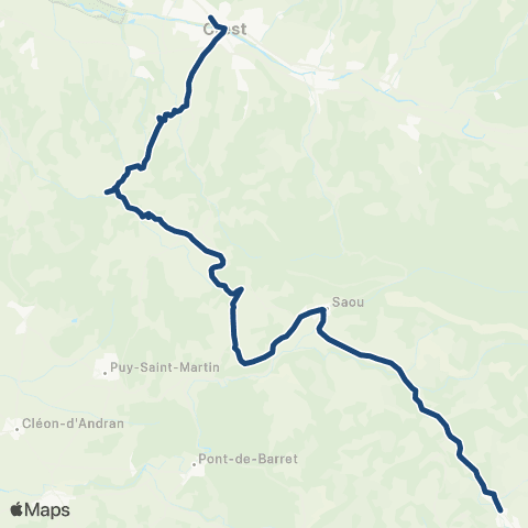 ARA Cars Région Drôme Bourdeaux - Crest (TAD) map