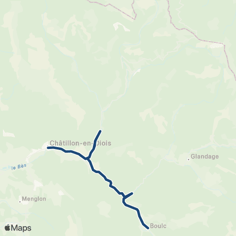 ARA Cars Région Drôme Desserte de Chatillon en Diois (TAD) map