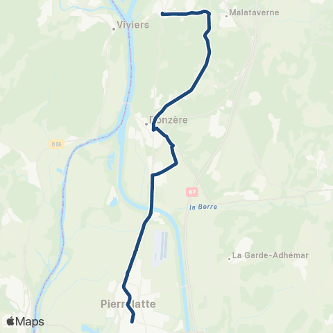 ARA Cars Région Drôme - Scolaire Sco Donzere - Pierrelatte map