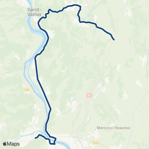 ARA Cars Région Drôme - Scolaire Sco Albon - St Uze - Ponsas - Tournon map