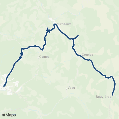 ARA Cars Région Drôme - Scolaire Sco Bouvieres - Dieulefit - Montelimar map