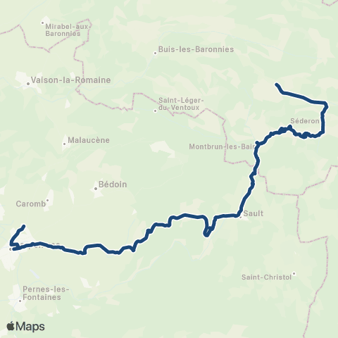 ARA Cars Région Drôme - Scolaire Sco Mevouillon - Carpentras map