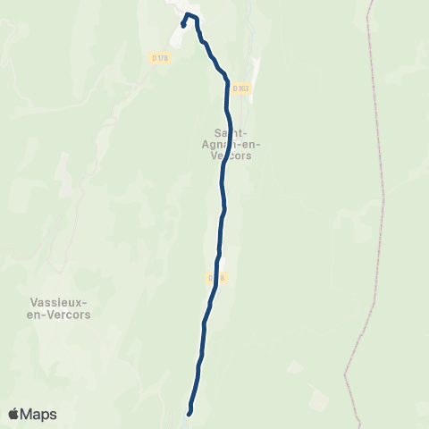 ARA Cars Région Drôme - Scolaire Sco St Agnan en V - la Chapelle en V map