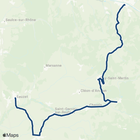 ARA Cars Région Drôme - Scolaire Sco Sauzet - Crest map
