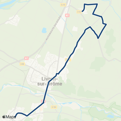 ARA Cars Région Drôme - Scolaire Sco Livron - Loriol map