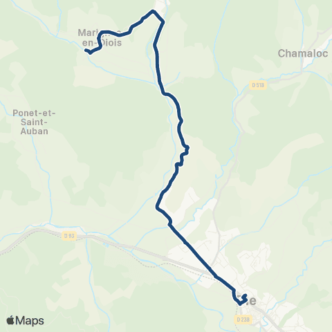 ARA Cars Région Drôme - Scolaire Sco Marignac en Diois - Die map