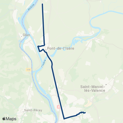 ARA Cars Région Drôme - Scolaire Sco Pont de l'Isere - Valence map