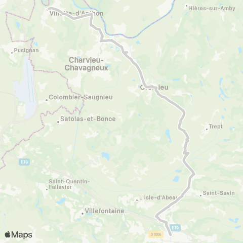 ARA Cars Région Isère - Scolaire Villette d'Anthon-Bourgoin map