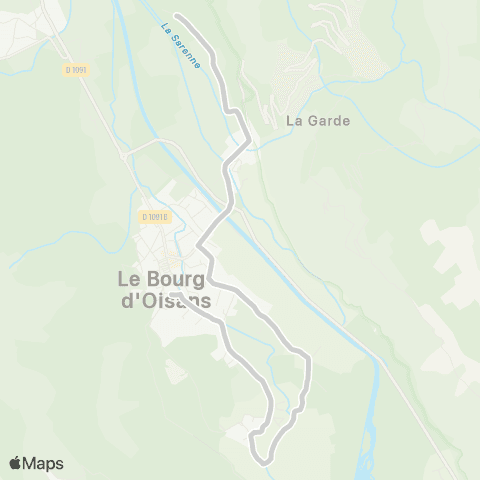 ARA Cars Région Isère - Scolaire Le Bassey-le Vert-Bourg d'Oisans map