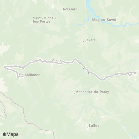 ARA Cars Région Isère - Scolaire Chichilianne-Clelles-Mens map