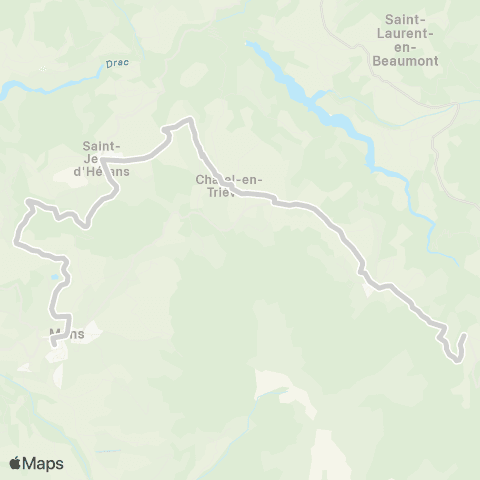 ARA Cars Région Isère - Scolaire Cordeac-Saint Sebastien-Mens map