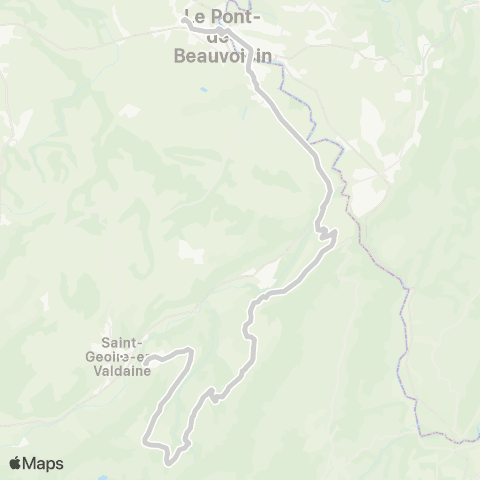 ARA Cars Région Isère - Scolaire St Geoire en Valdaine-Pont de Beauvoisin map