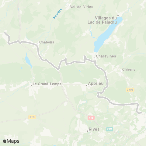 ARA Cars Région Isère - Scolaire Bizonnes-Oyeu-Voiron map