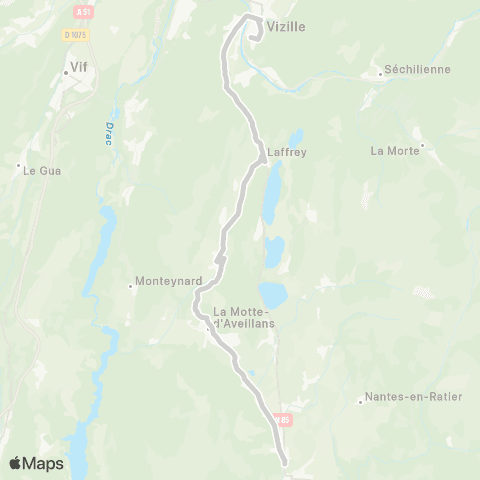 ARA Cars Région Isère - Scolaire La Mure-la Motte d'Aveillans-Vizille map