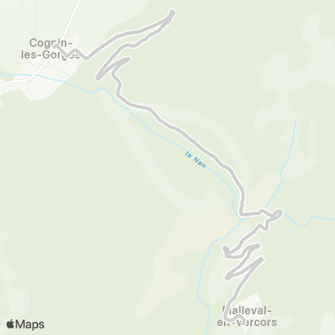 ARA Cars Région Isère - Scolaire Malleval-Cognin les Gorges map