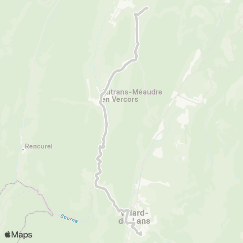 ARA Cars Région Isère - Scolaire Autrans-Meaudre-Villard de Lans map