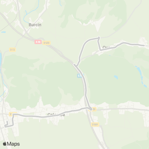ARA Cars Région Isère - Scolaire Oyeu-Burcin-le Grand Lemps map