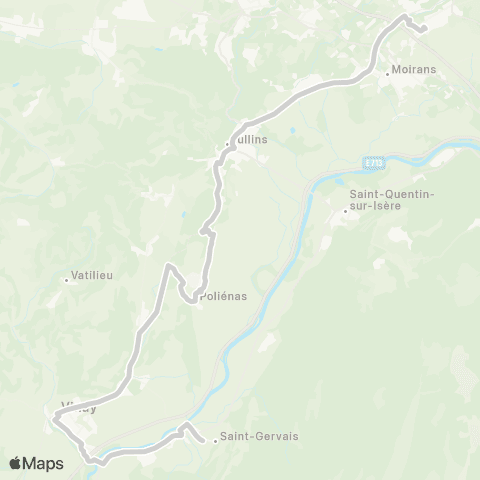 ARA Cars Région Isère - Scolaire St Gervais-Vinay-Polienas-St Jean de M. map
