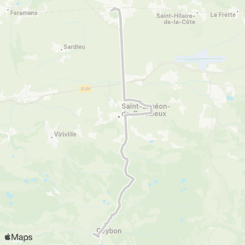 ARA Cars Région Isère - Scolaire Roybon-St Siméon-la Cote St André map