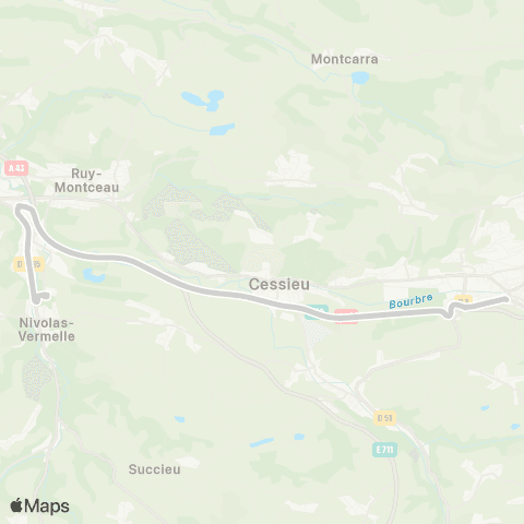 ARA Cars Région Isère - Scolaire La T. du Pin-Nivolas Vermelle (St-Marc) map