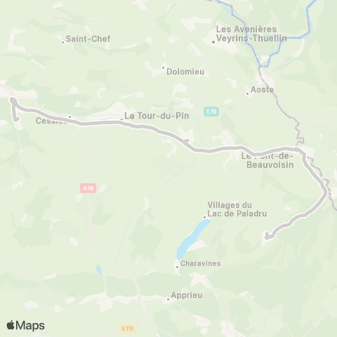 ARA Cars Région Isère - Scolaire St Geoire Vne-Pt Beauvoisin-N.Vermelle map
