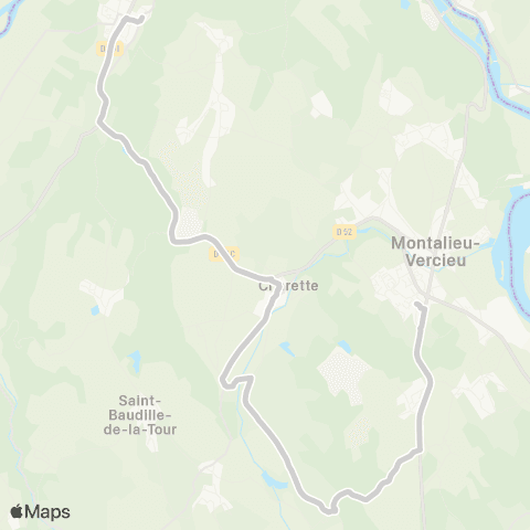 ARA Cars Région Isère - Scolaire Amblerieu-Parmilieu-Charette-Montalieu map