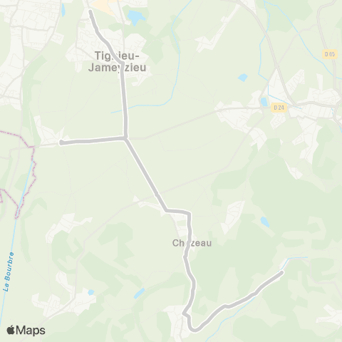 ARA Cars Région Isère - Scolaire Veyssillieu-Tignieu Jameyzieu map