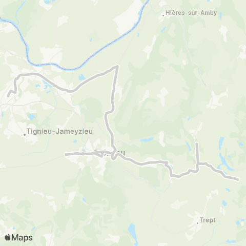 ARA Cars Région Isère - Scolaire Soleymieu-Siccieu-Dizimieu-Pt de Cheruy map