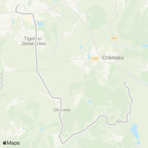 ARA Cars Région Isère - Scolaire Villemoirieu-Moras-Pt de Cheruy map