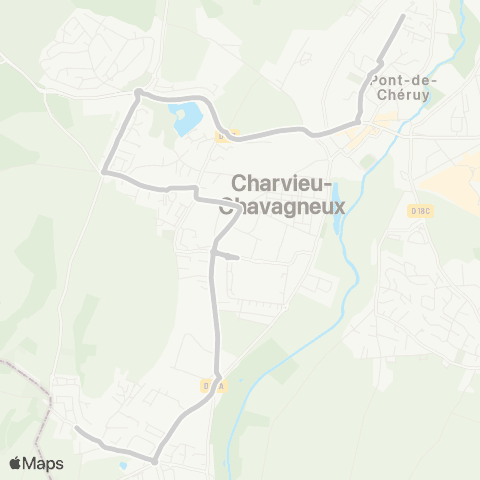ARA Cars Région Isère - Scolaire Charvieu Chavagneux-Pt de Cheruy map