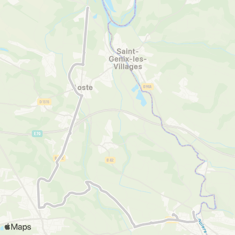 ARA Cars Région Isère - Scolaire Aoste-Romagnieu-les Abrets-P. Beauvoisin map