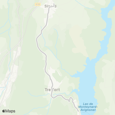 ARA Cars Région Isère - Scolaire Treffort-Sinard (Corresp. Collège) map